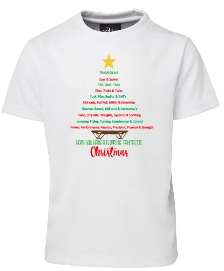 Women's Activewear T-Shirts-Trampoline Christmas Tee