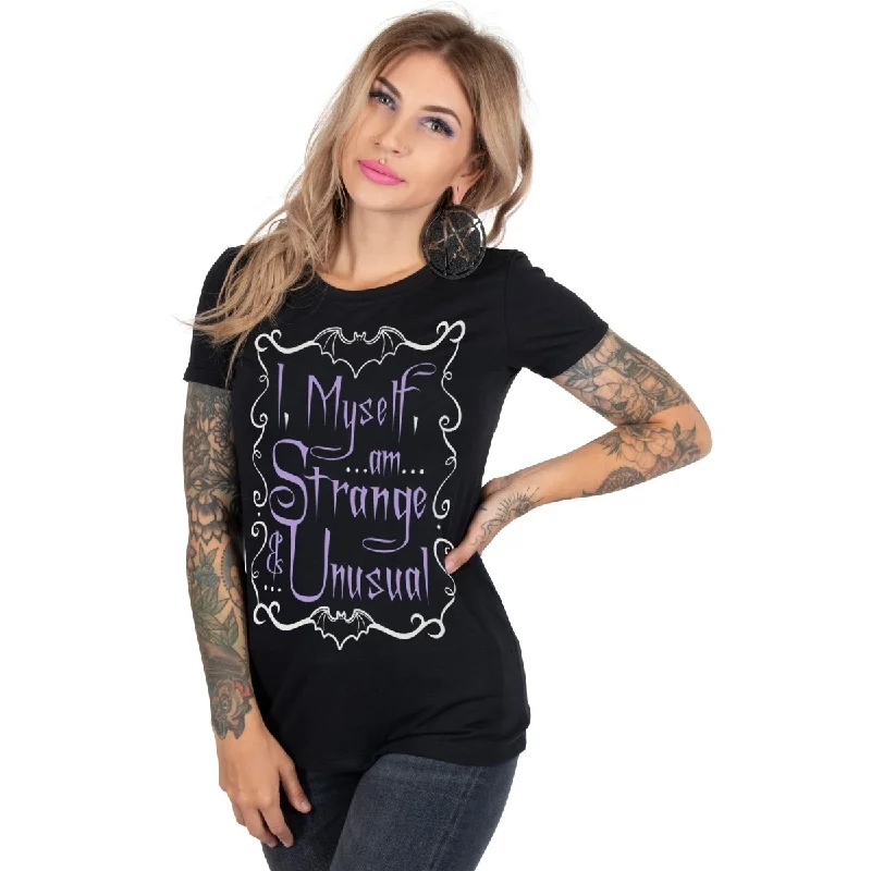 Women's Peplum Hem T-Shirts-Purple Strange And Unusual Graphic Tee