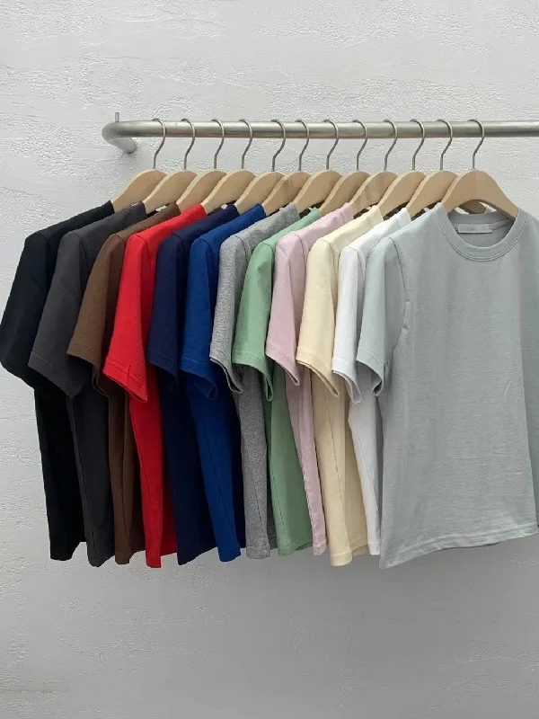 Women's Christmas T-Shirts-【SALE】basic tee｜粉 淺綠