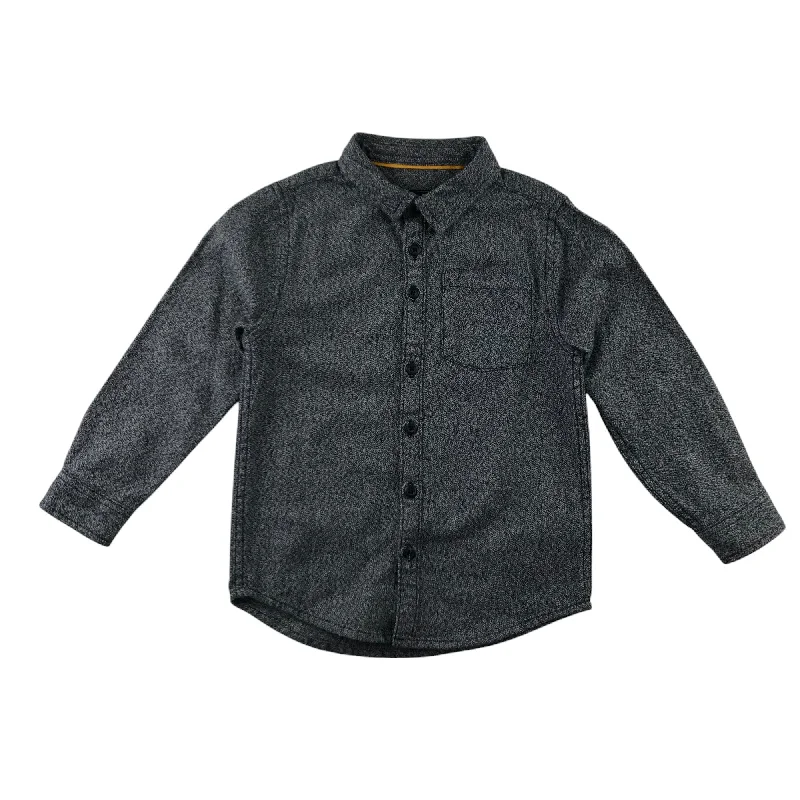 F&F Shirt 5-6 Years Grey Plain Button-Up Cotton