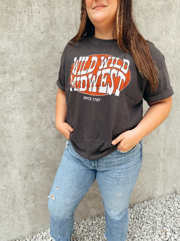 Women's Bow Sleeve T-Shirts-Wild Wild Midwest Tee