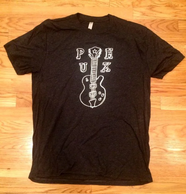 Women's Striped T-Shirts-Hand Drawn Guitar Perfect Blend Tee