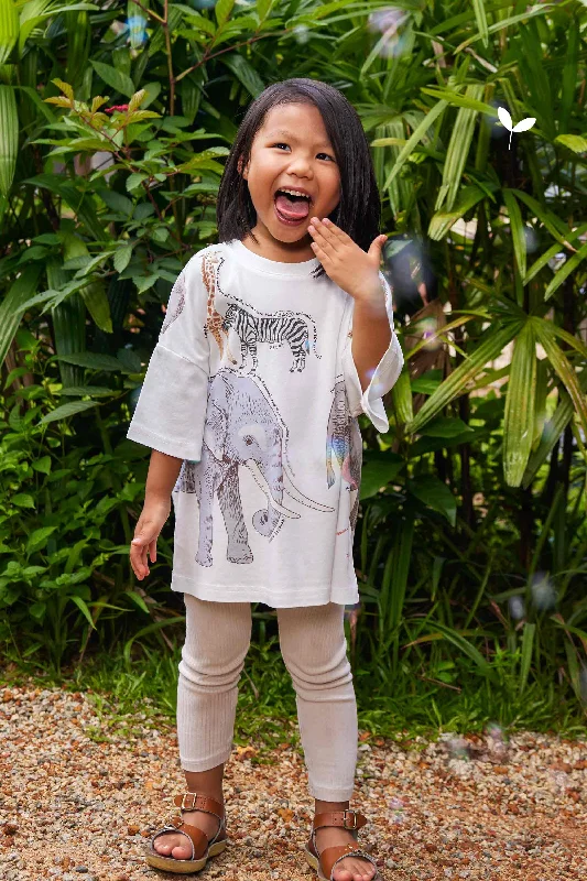 Women's Metallic T-Shirts-Kid Unisex Tee (Singapore Zoo - Light)