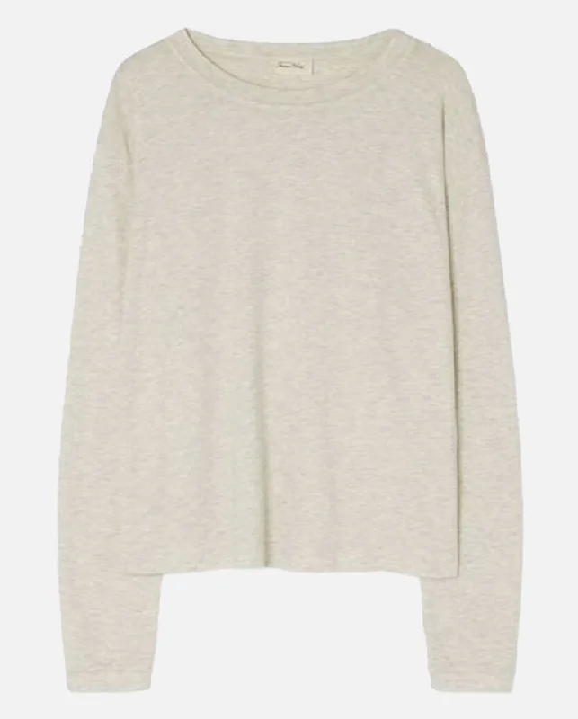 Women's Sustainable T-Shirts-Ypawood Cosy Tee Grey Marl