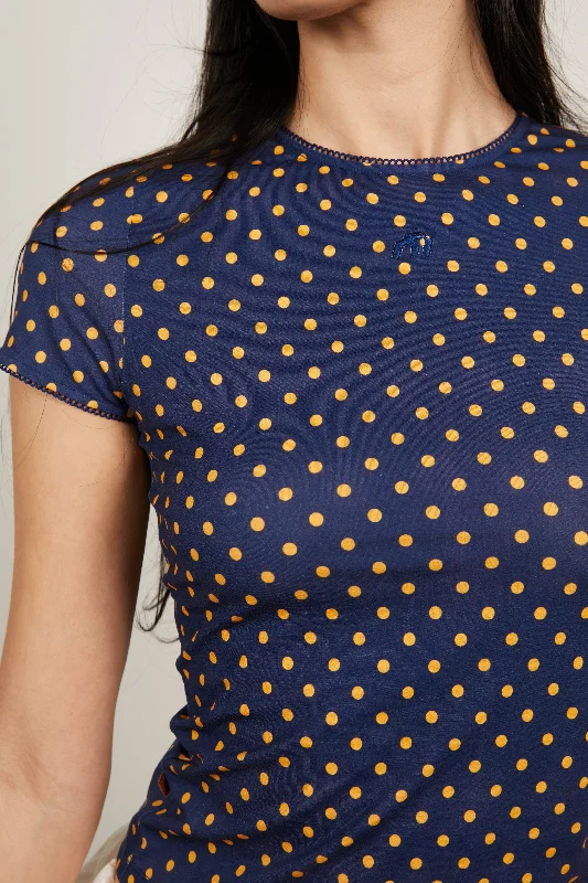 Women's High-Low T-Shirts-MINI TEE - POLKA DOT