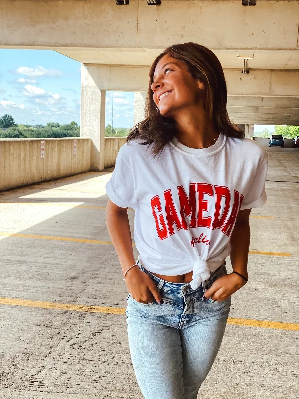 Women's Sweetheart Neck T-Shirts-Game Day Feeling Tee