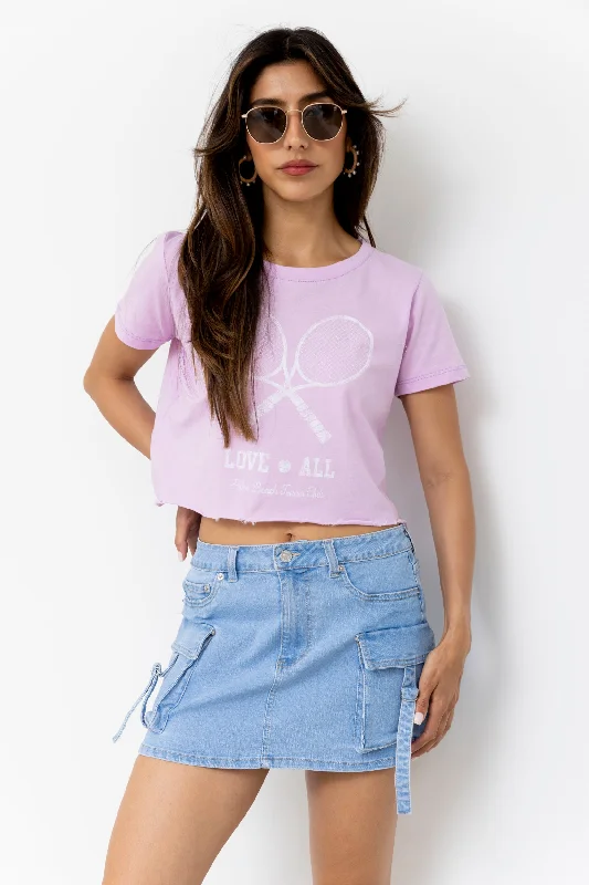 Women's Flowy T-Shirts-SALE - Love All Tennis Crop Tee