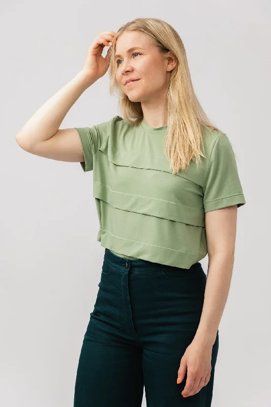 Women's Oversized T-Shirts-Laurie pleated tee