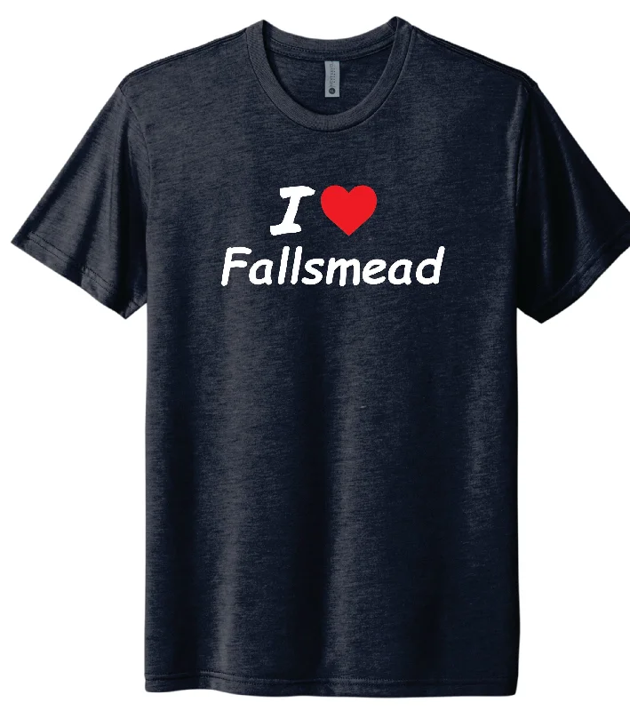 Women's Soft T-Shirts-Navy Blue I Love Fallsmead Tee