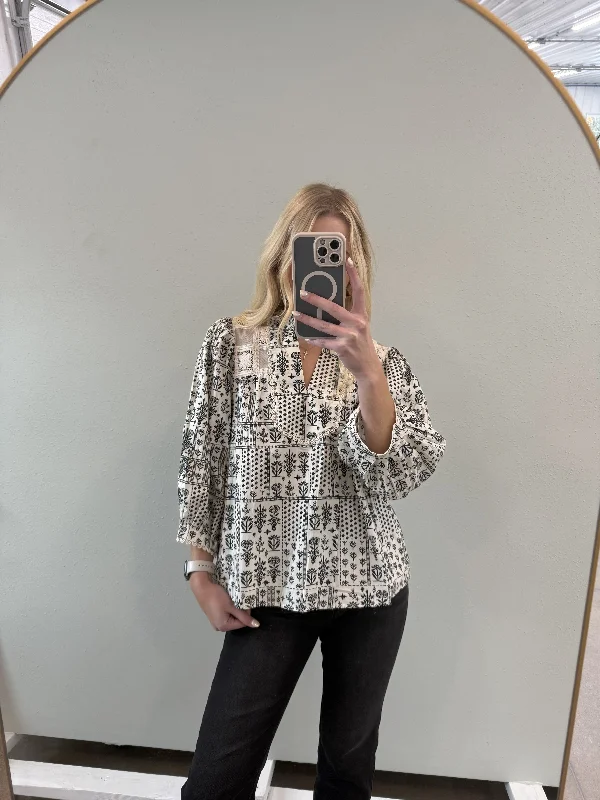 NARA QUILTED IMPRINT BLOUSE