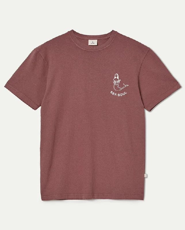 Women's Turtle Neck T-Shirts-Dantas Mermaid Tee Marsala