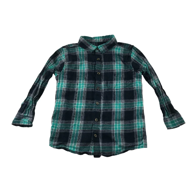 Matalan Shirt 5-6 Years Green Checked Cotton