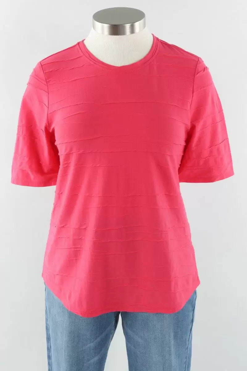 Women's Earth Tone T-Shirts-Habitat Sale, 16527 Elbow Sleeve Tee, Rose 50% Off Regular Price