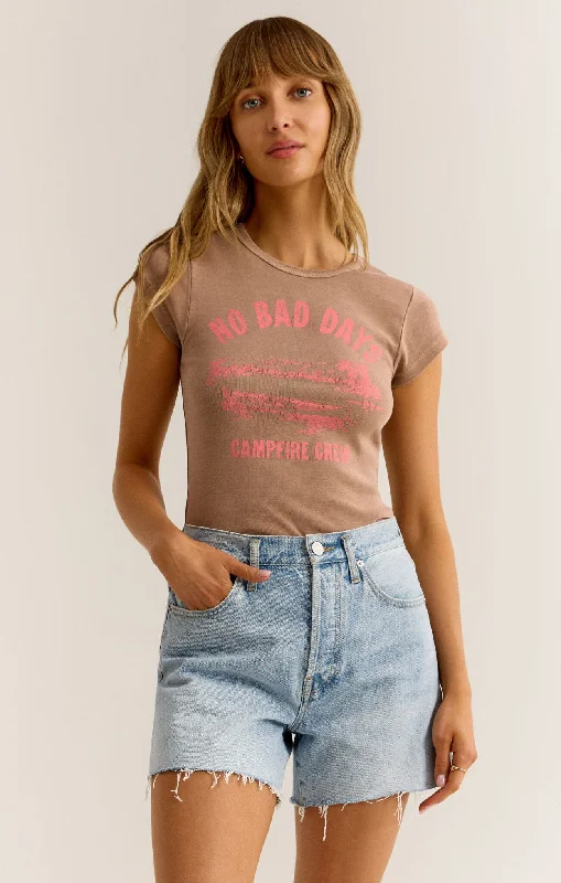 Women's Color Block T-Shirts-No Bad Days Cheeky Tee