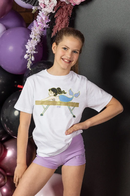 Women's Subtle Print T-Shirts-Mermaid Gymnast Tee Shirt