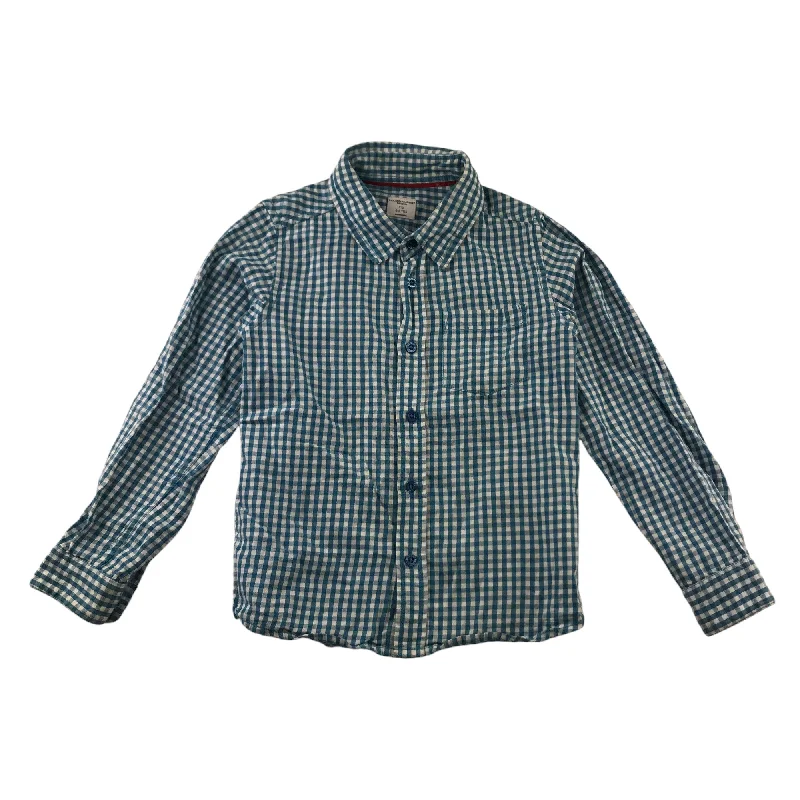 Polarn O. Pyret Shirt 4-5 years Blue and White Checked Cotton