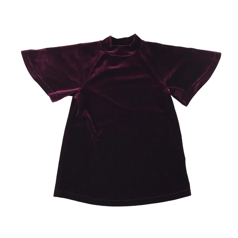 Next blouse 5-6 years purple velvet short butterfly sleeve top