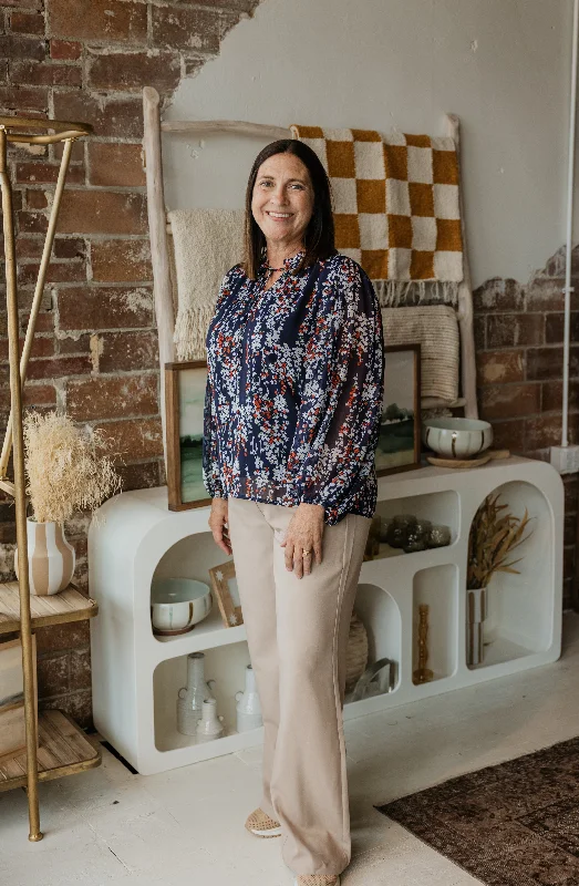 SAILOR NAVY FLORAL BLOUSE