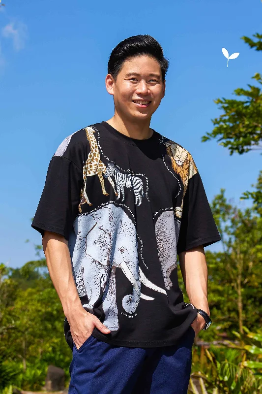 Women's Lurex T-Shirts-Adult Unisex Tee (Singapore Zoo - Dark)