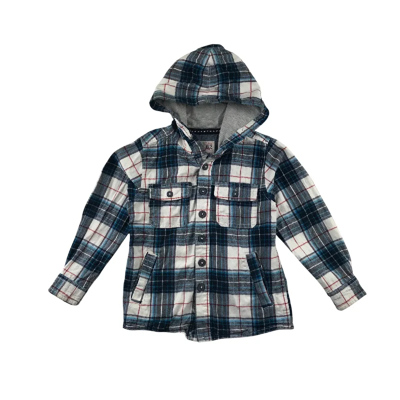 Next Shirt 4-5 Years White Checked Button-Up Cotton