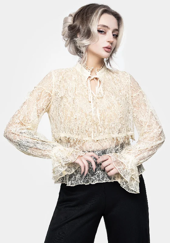 Wither Floral Lace Blouse Top