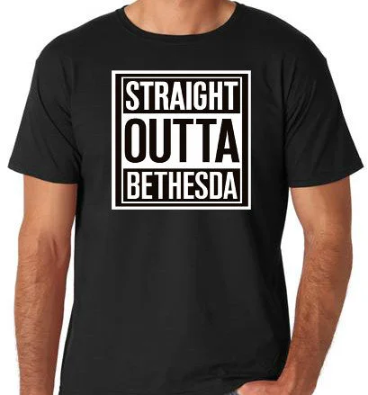 Women's Subtle Print T-Shirts-Straight Outta Bethesda T-Shirts