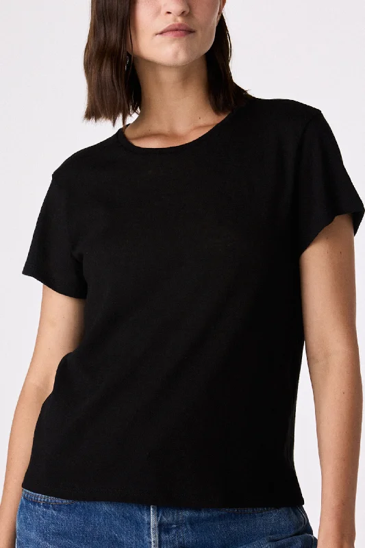 Women's Color Block T-Shirts-HUDSON TEE onyx