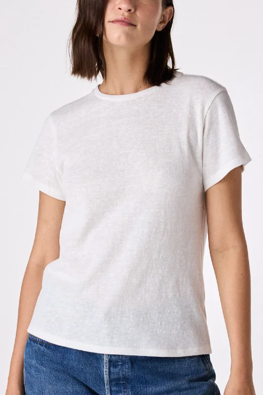 Women's Cold Shoulder T-Shirts-HUDSON TEE eggshell