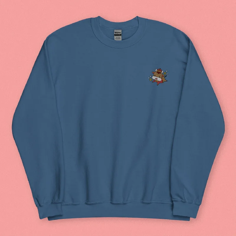 Women's Midi Sweatshirts-Year of the Ox Embroidered Sweatshirt