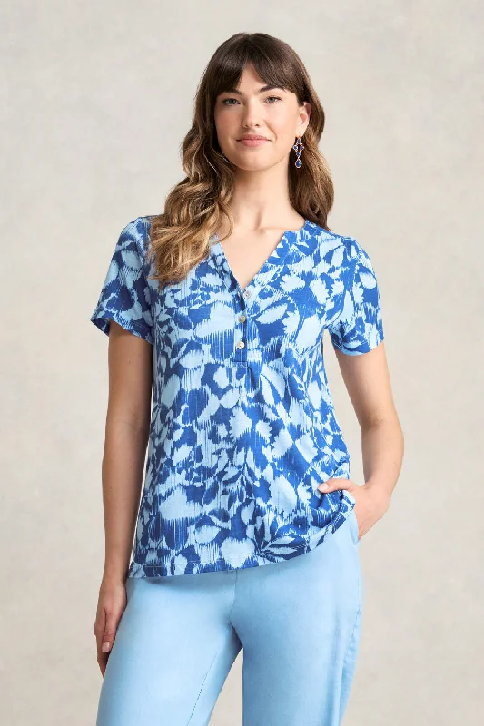 Women's Relaxed Fit T-Shirts-Notch Neck Tee