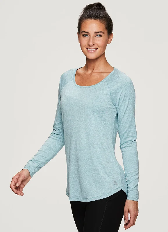 Women's Workout T-Shirts-Stratus Run Swiftly Scoop Neck Tee Shirt