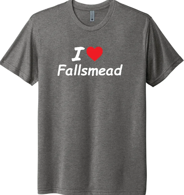 Women's Solid Color T-Shirts-Premium Heather I Love Fallsmead Tee