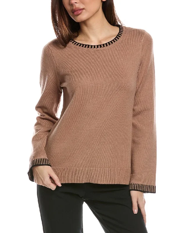 Women's Tulle Floral Pullovers-T Tahari Wide Sleeve Jersey Pullover