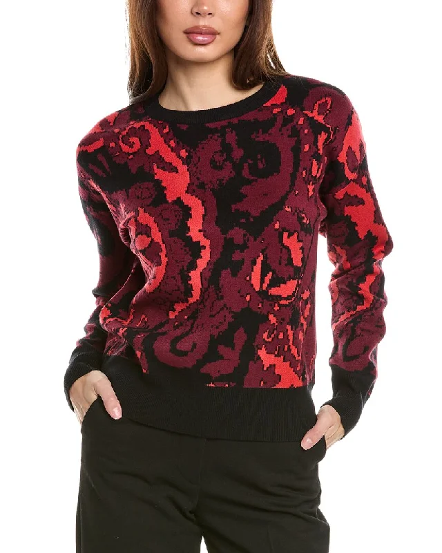 Women's Turtleneck Pullovers-T Tahari Paisley Sweater