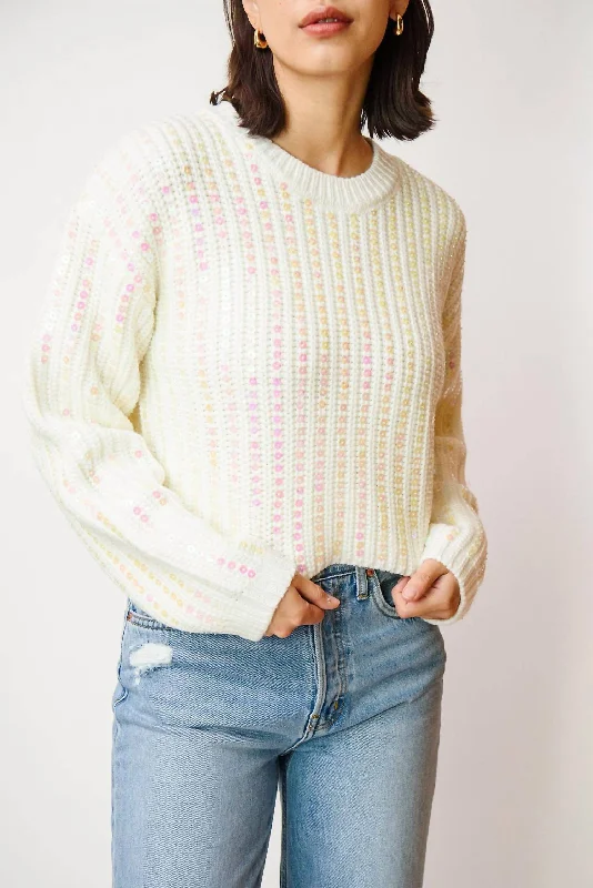 Women's Fleece A-Line Pullovers-Phoebe Pullover In Ivory