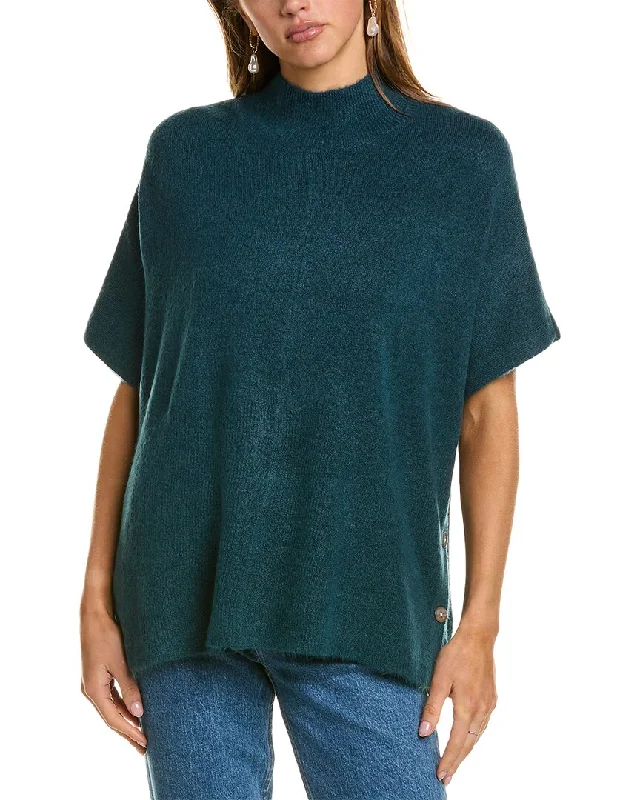 Women's Metallic Ruffle Pullovers-XCVI Norell Poncho