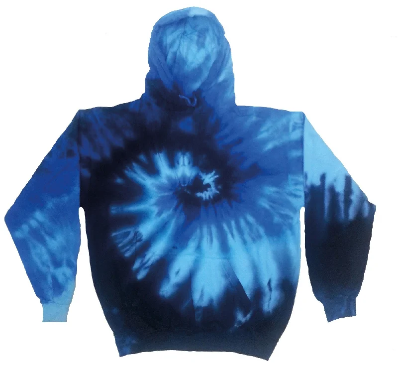 Women's Tie Front Hoodies-Rainbow Tie Dye Hoodie | BLUE OCEAN