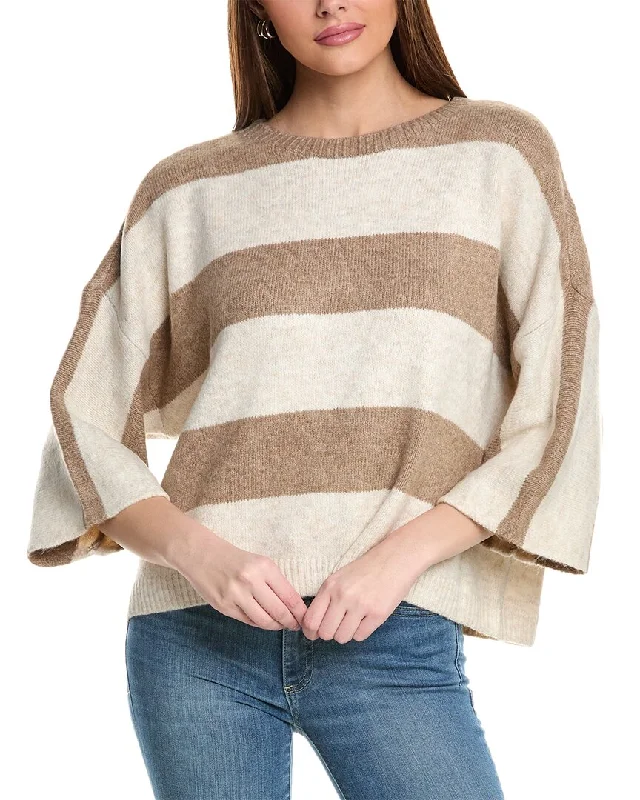 Women's Button-Front A-Line Pullovers-Vince Camuto Wide Stripe Sweater