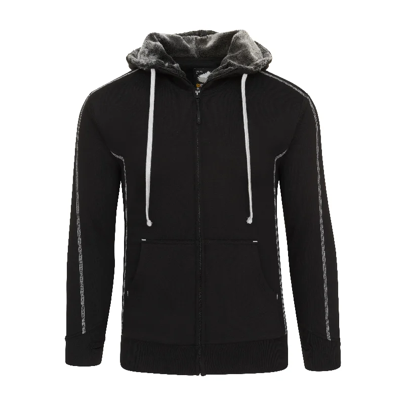 Women's Couture Hoodies-Crane Fur-Lined Hoody | BLACK