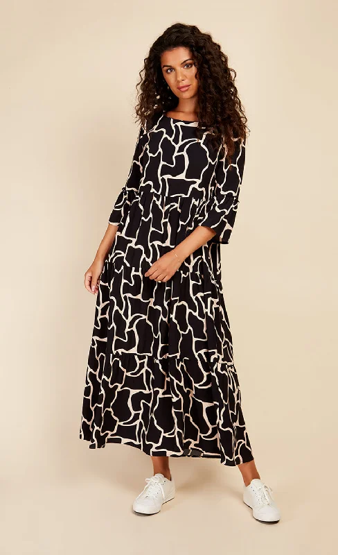 Animal Print Reversible Midaxi Smock Dress