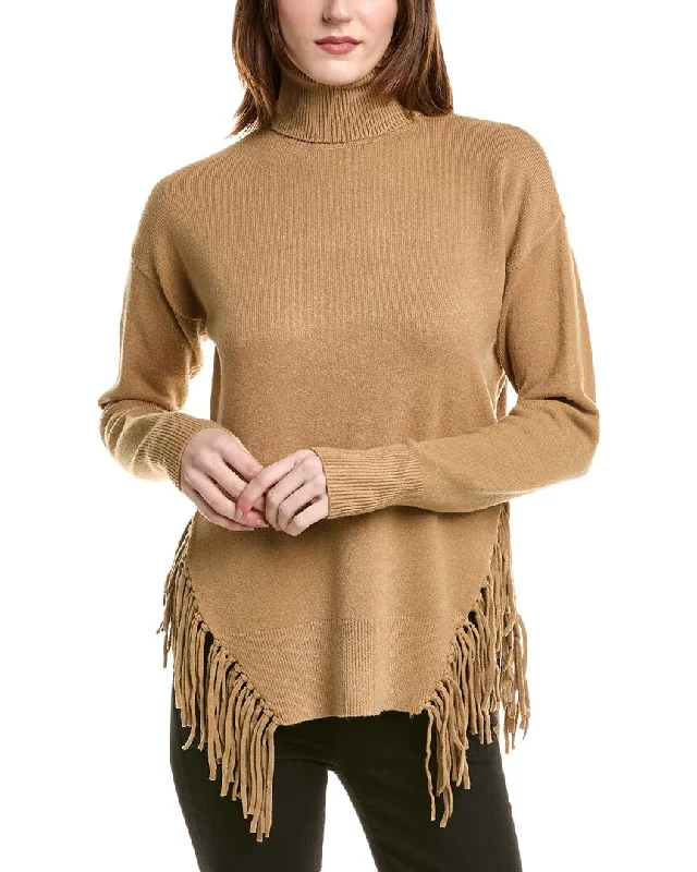 Women's Midi Denim Pullovers-Love Token Fringe Sweater