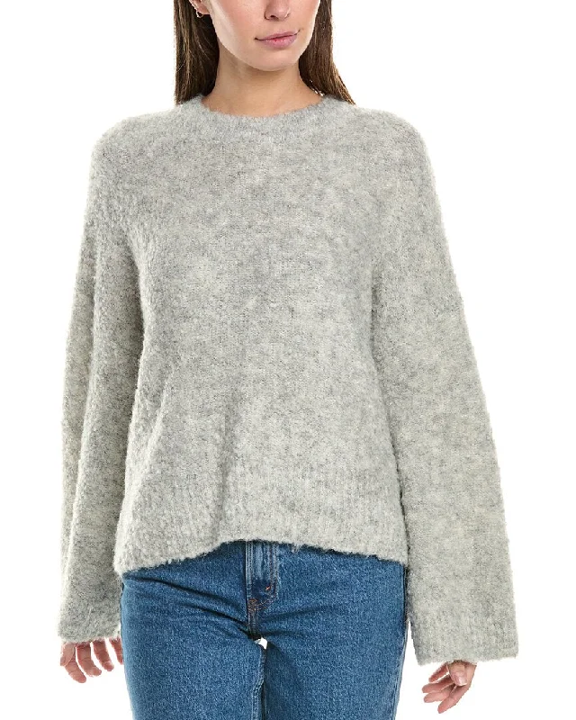 Women's Zip Pullovers-Vince Camuto Wide Mock Neck Wool-Blend Sweater