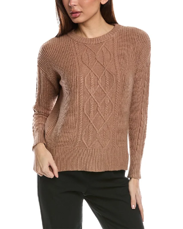 Women's Breathable Pullovers-T Tahari Cable Pullover