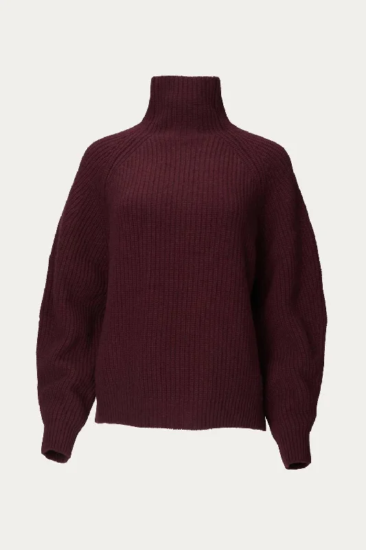 Women's Thermal A-Line Pullovers-Fiona Sweater In Burgundy