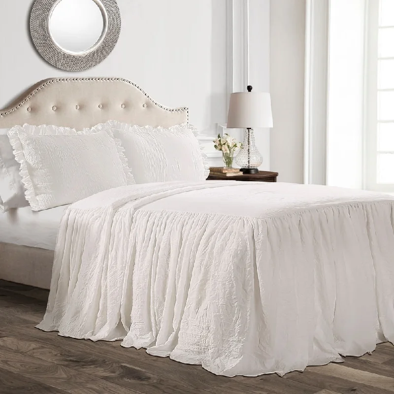 Women's Silk A-Line Skirts-Lush Decor Ruffle Skirt Bedspread Set