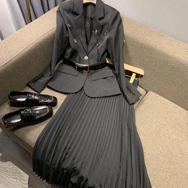 Women's Elegant Skirts-Pleated Skirt Suit