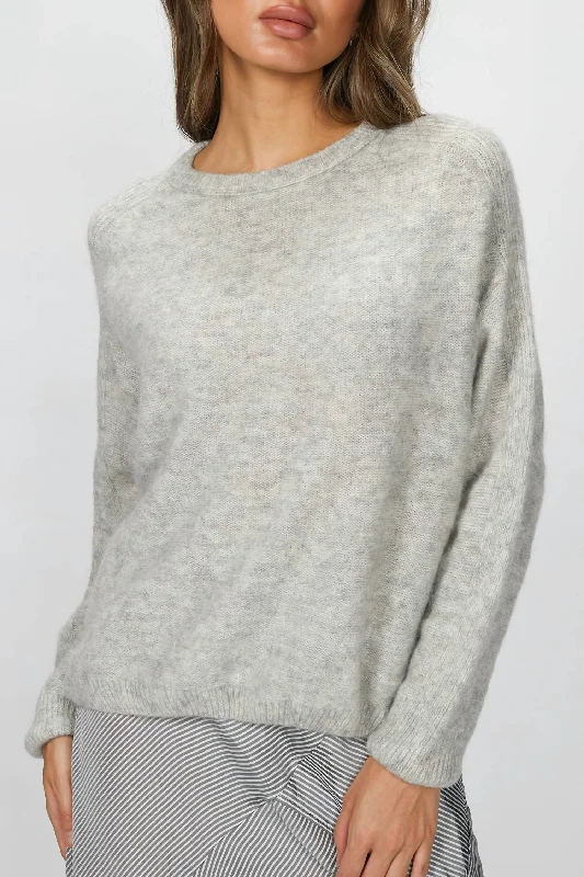 Women's Zip-Up Denim Pullovers-Rebel Sweater In Cloud