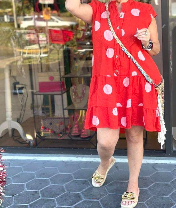 The Polka Dots Italian Linen Dress