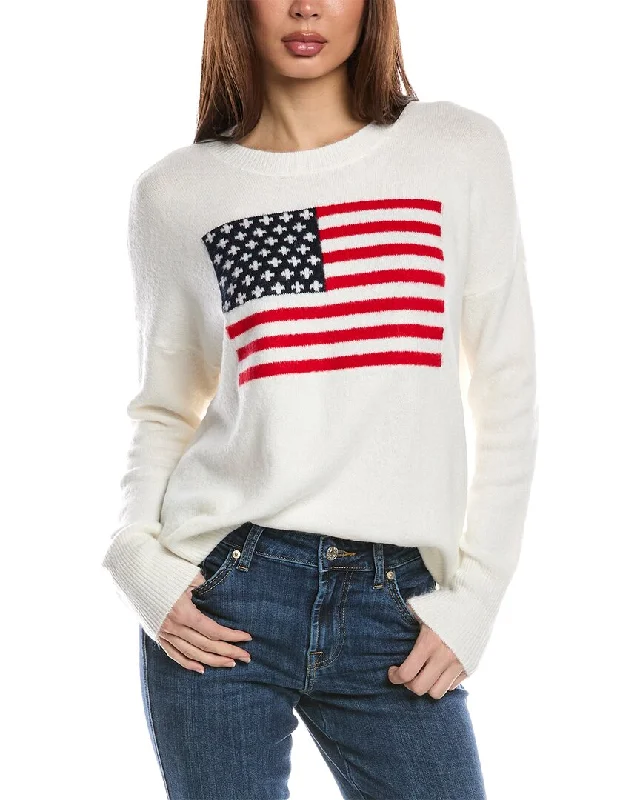 Women's Zip-Up Ruffle Pullovers-Vince Camuto Flag Sweater