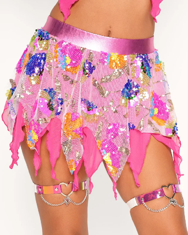 Women's Zip-Up Skirts-Katie Kayyyy x iHR Rainbow Road Skirt